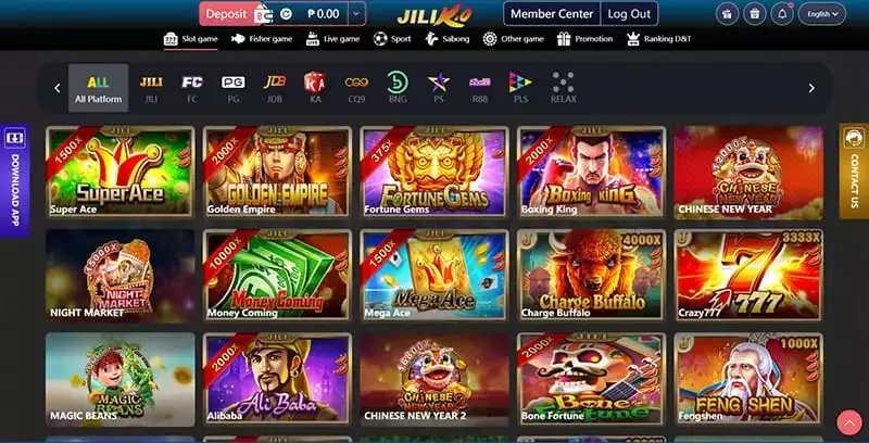 Jiliko Casino's Game Collection